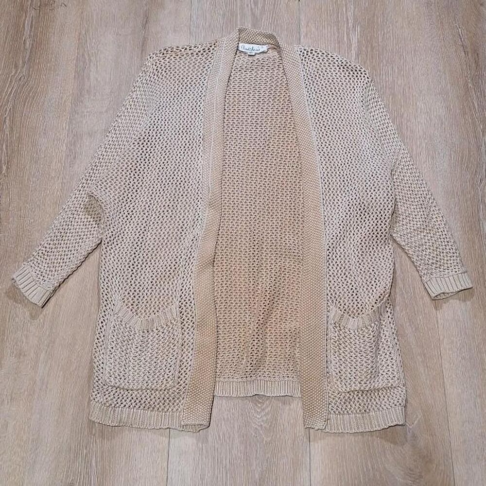 Unbranded Women's Tan and Cream Cardigan